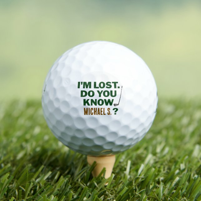 Balles De Golf Lost Golf Humor Quote With Name Text Design (T-shirt Insitu)