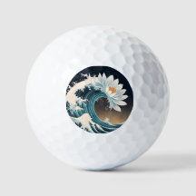 Lotus blanc et vague océanique - Élégance en mouve