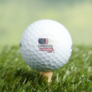 Balles De Golf Louisiane États-Unis Carte Retro Vintage USA
