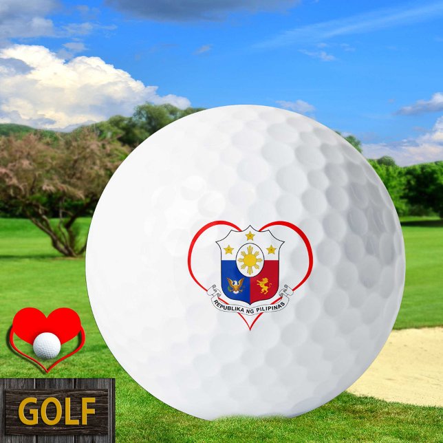Balles De Golf Love Philippines Golf Balls, drapeau philippin Coe (Créateur téléchargé)