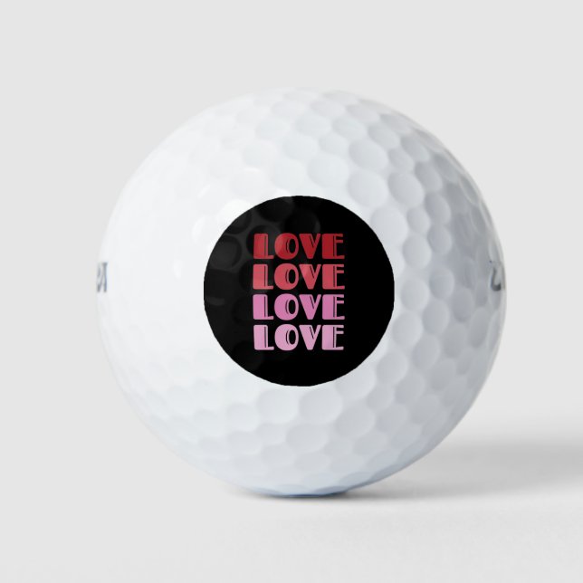 Balles De Golf Love Repeating Text Valentine's Day I Love You (Devant)