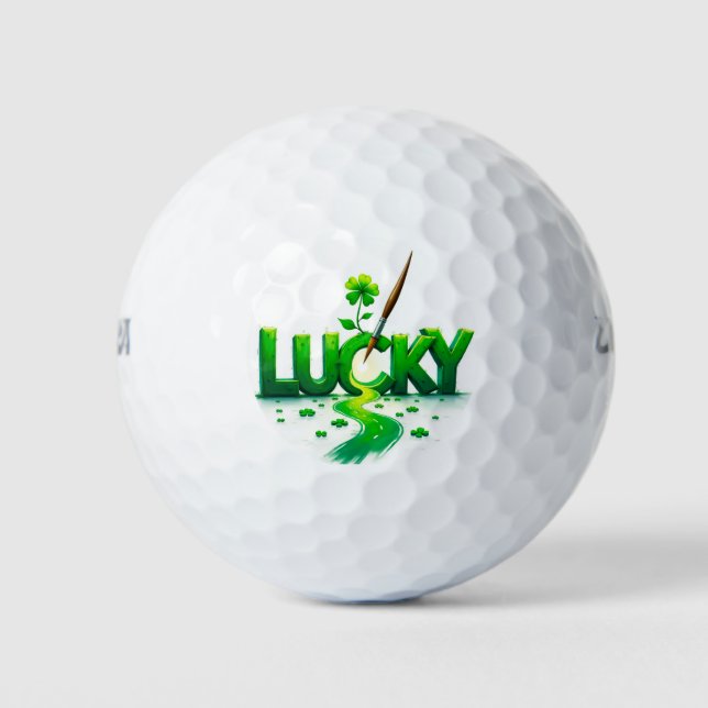 Balles De Golf Lucky Clover Design pour la St. Patrick's Day (Devant)