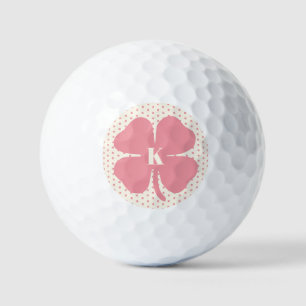 Balles De Golf Lucky Pink Clover avec Monogramme