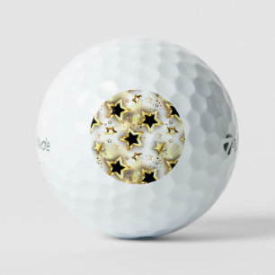 Balles De Golf Lumière transparente avec étoiles or