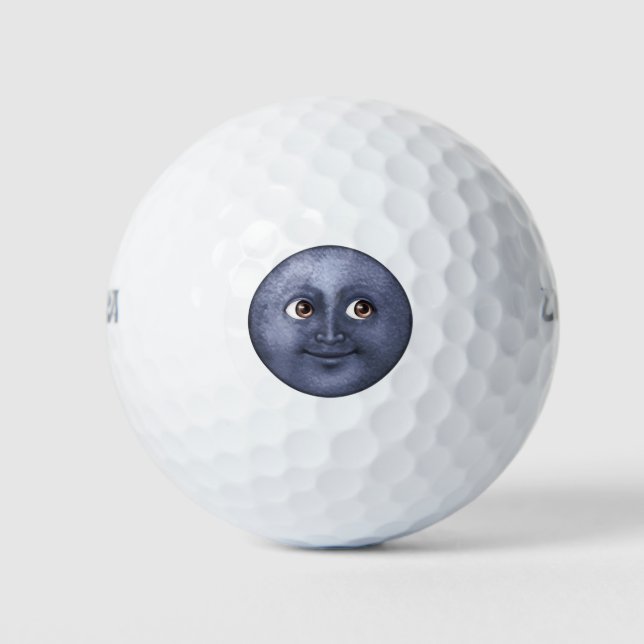Balles De Golf Lune bleu foncé - Emoji (Devant)