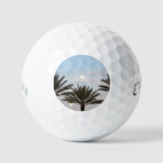 Balles De Golf lune et palmiers Golf Balls (Recto)