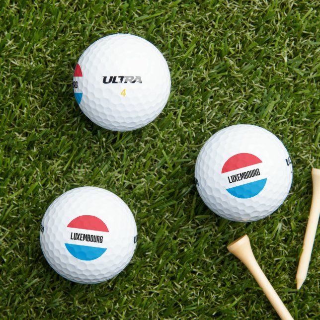 Balles De Golf Luxembourg country flag custom golf ball gift set (Herbe in situ)