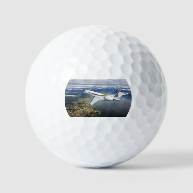 Balles De Golf Luxury Gold Golf Ball – Billionaire's Private Jet (Recto)