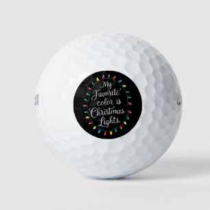 Balles De Golf Ma couleur préférée est les lumières de Noël Xmas 