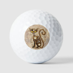 Balles De Golf Machine de style rétro Vintage de chat Steampunk