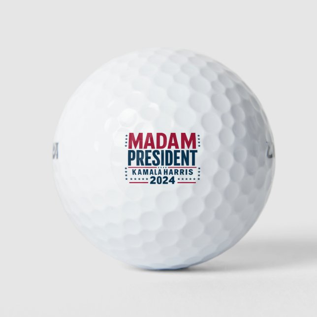 Balles De Golf Madame la Présidente Kamala Harris 2024 Vote Democ (Devant)