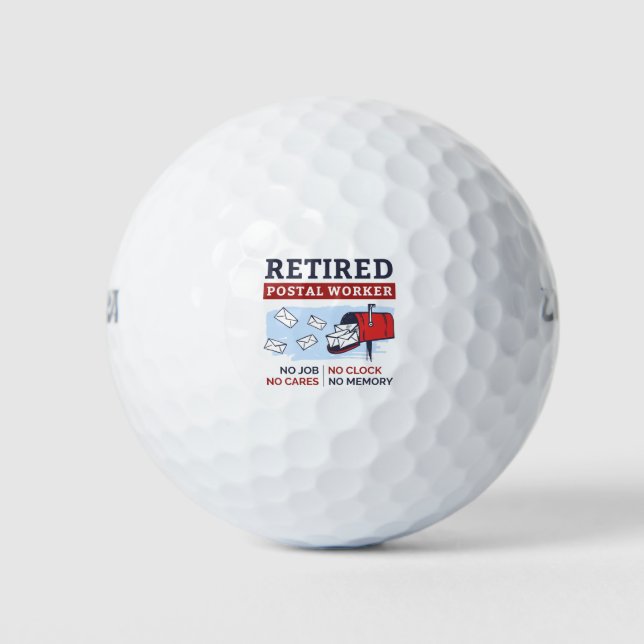 Balles De Golf Mailman Retraite Travailleur Postal Retraité (Devant)