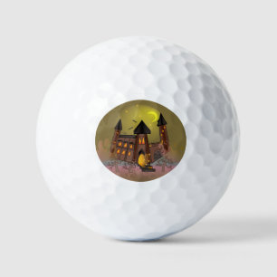 Balles De Golf Maison de sorcière éffrayante Halloween et château