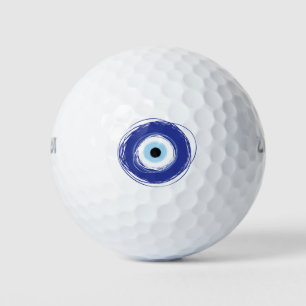 Balles De Golf Mal Oeil Artiste Bleu Grec