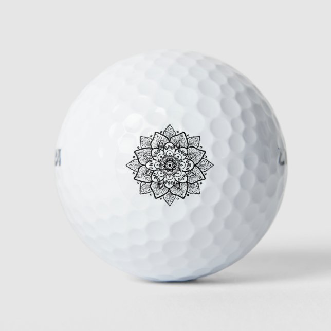 Balles De Golf Mandala noir (Devant)