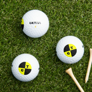 Balles De Golf Mannequin d'essai de collision noir et jaune monog