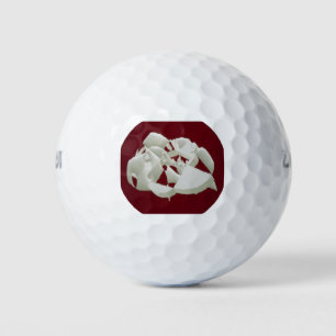 Balles De Golf Marbre brisé abstrait art moderne prune blanche