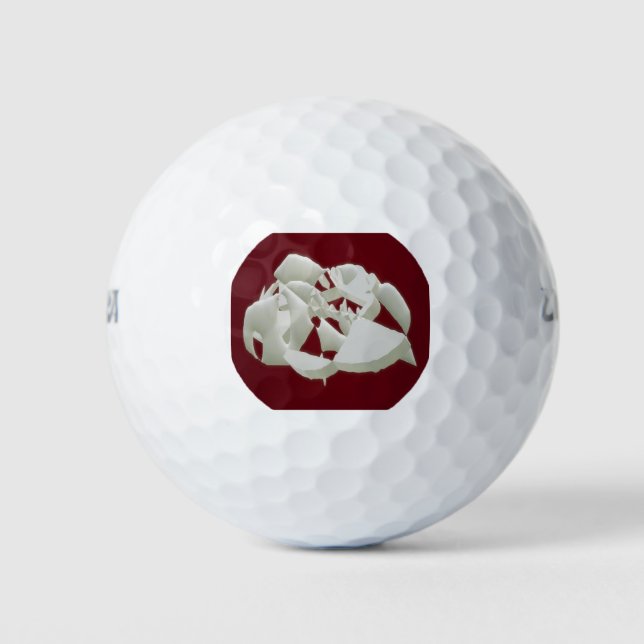 Balles De Golf Marbre brisé abstrait art moderne prune blanche (Devant)