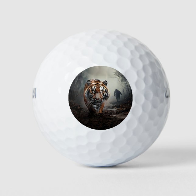 Balles De Golf Marcher Vieille forêt surréelle de tigres noirs et (Devant)