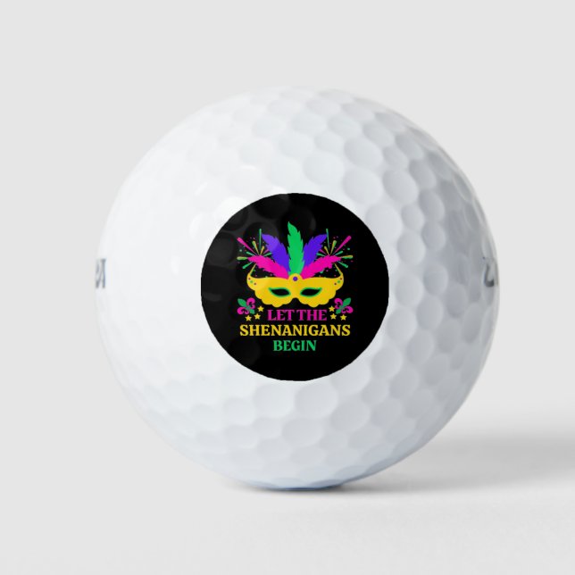 Balles De Golf Mardi Gras Festival Laisser Les Shenganins Commenc (Devant)