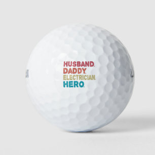 Balles De Golf Mari papa Electrician hero Funny Retro Cadeau
