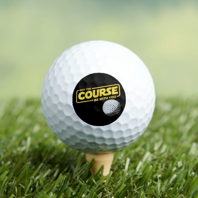 Balles De Golf May The Course Be With You Funny Golf Golfing (T-shirt Insitu)