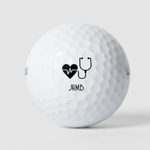 Balles De Golf Médecin Infirmière Médical Monogramme Art