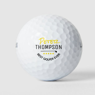 Balles De Golf Meilleur Golfer jamais noir et jaune