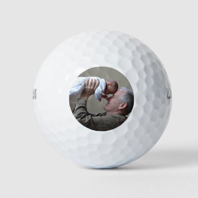 Balles De Golf Meilleur Grand-Père Jamais Photo Personnalisée Cré (Devant)