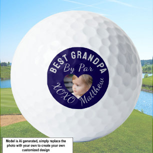 Balles De Golf Meilleur Grand-Père Photo Personnalisé Enfants Ble