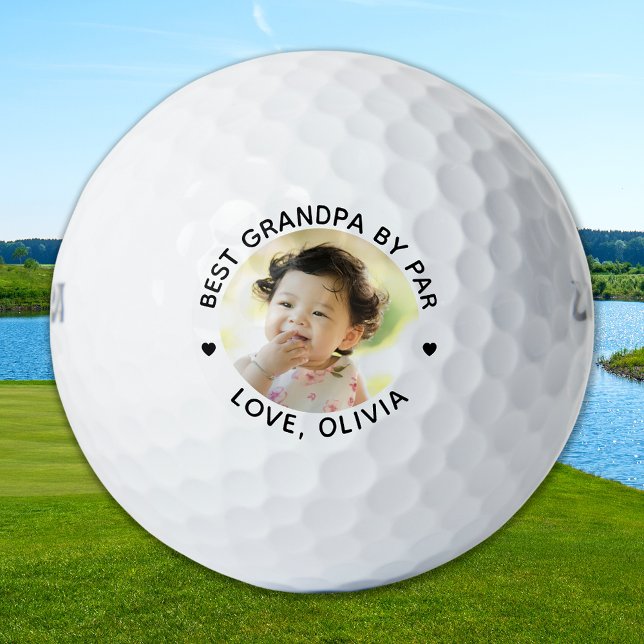 Balles De Golf Meilleur GRANDPA Moderne Par Photo Personnalisée (Créateur téléchargé)