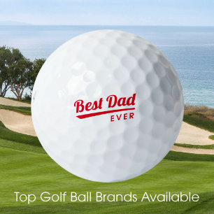 Balles De Golf Meilleur papa Jamais Fête des pères Cadeau Rouge