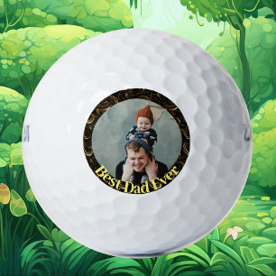 Balles De Golf Meilleur Papa Jamais Fête des pères Swirl Moderne