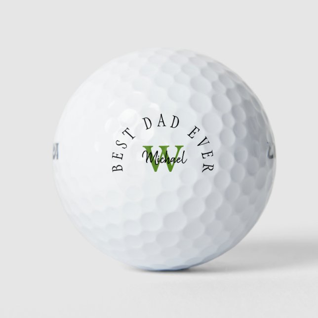 Balles De Golf Meilleur papa jamais Monogramme (Devant)
