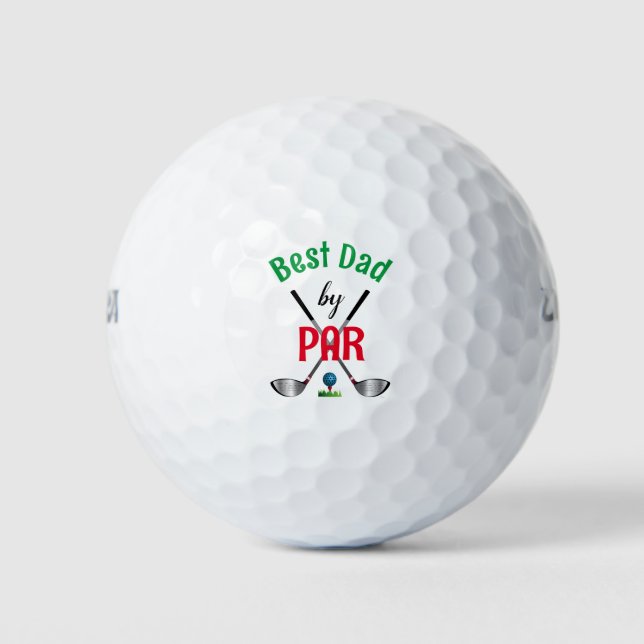 Balles De Golf Meilleur papa par PAR, Cool Fête des pères Golf (Devant)