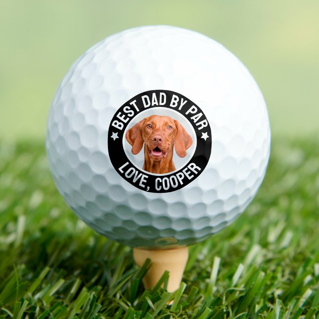 Balles De Golf Meilleur papa par Par Custom Pet Dog Photo Black (Créateur téléchargé)