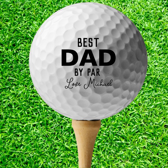 Balles De Golf Meilleur Papa Par Par Par Nom Personnalisé Fête de (Best Dad By Par Custom Name Father's Day Golf Balls)