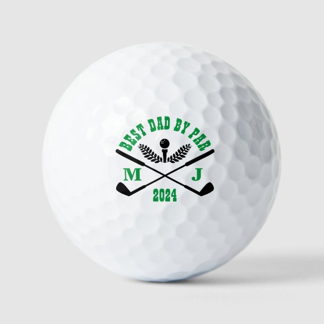 Balles De Golf Meilleur Papa Par Par Première Fête des pères Mono (Recto)
