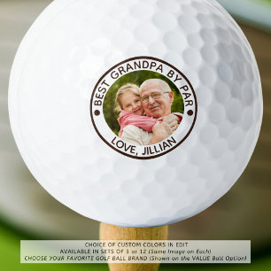Balles De Golf MEILLEUR PAPA PAR Photo Personnalisé Brun