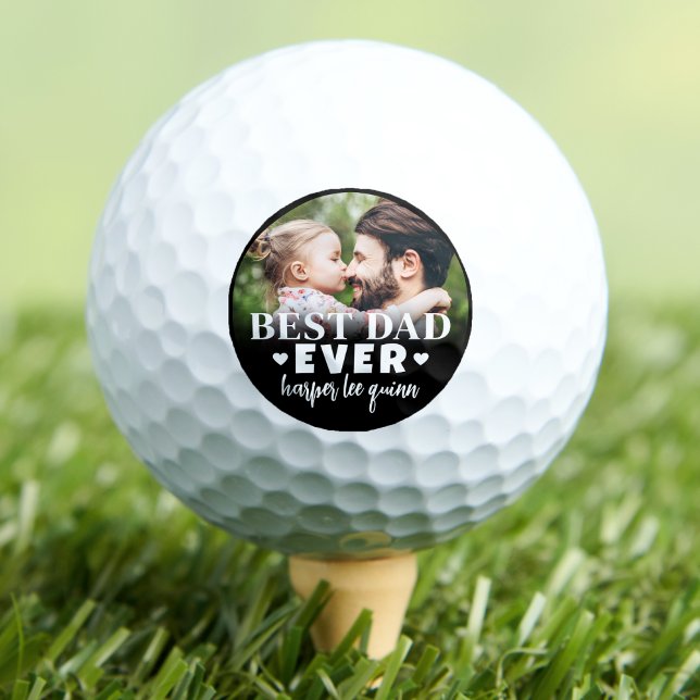 Balles De Golf Meilleur Papa Personnalisé Photo (Best Dad Ever Personalized Photo Golf Balls)