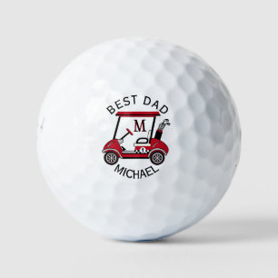 Balles De Golf Meilleur papa Rouge & Noir Panier personnalisé Per