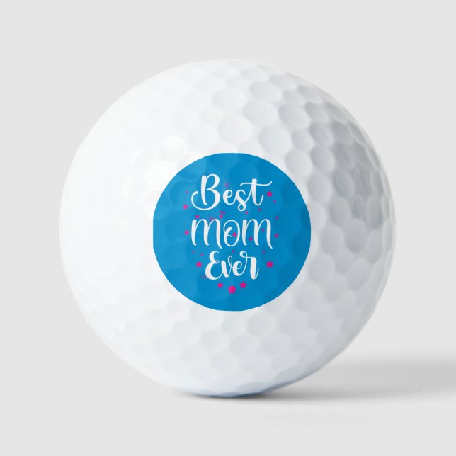Balles De Golf Meilleur Texte De Maman Et Petites Étoiles (Recto)