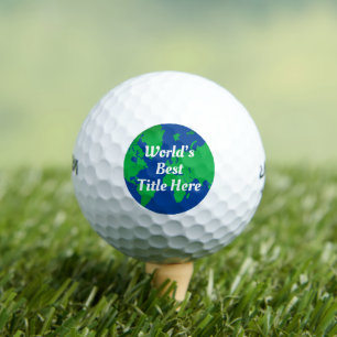 Balles De Golf Meilleur titre personnalisé mondial Globe de scrip