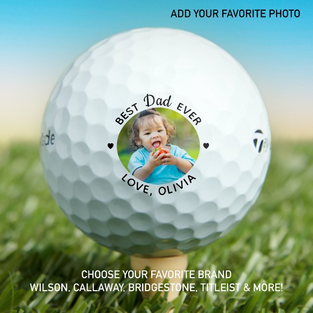 Balles De Golf Meilleure Fête des pères photo personnalisée DAD (Créateur téléchargé)