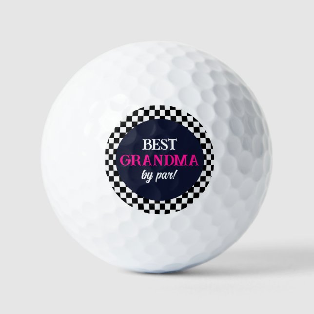 Balles De Golf Meilleure Grand-mère moderne Chèque rose chaud (Recto)