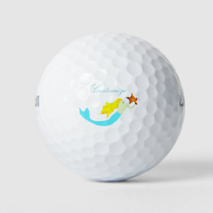 Balles De Golf Mermaid à la belle blonde avec Star Thunder_Cove