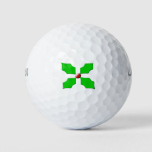 Balles De Golf Merry Christmas Holly Golf Ball