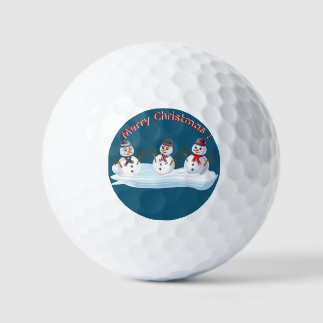 Balles De Golf Merry Christmas snowman custom text (Recto)