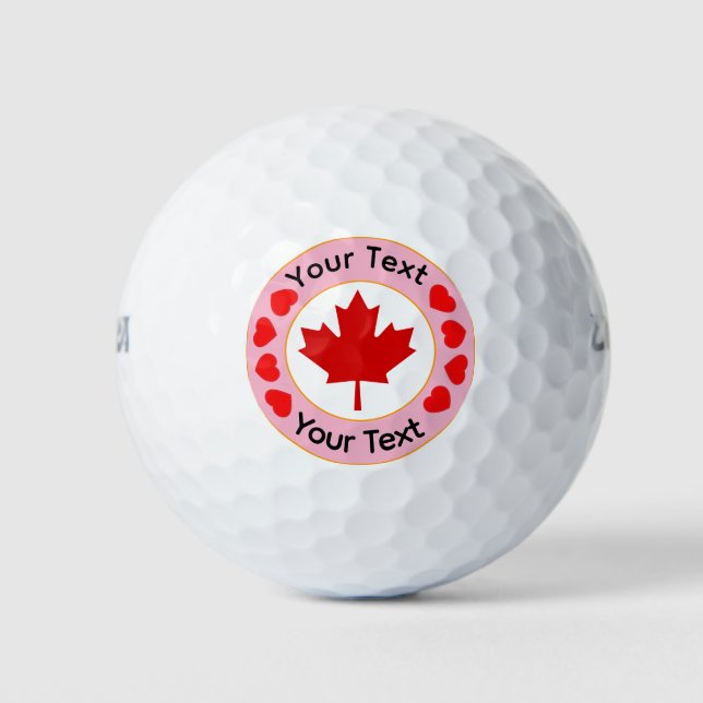Balles De Golf Message Customisé Feuille d'érable du Canada (Devant)