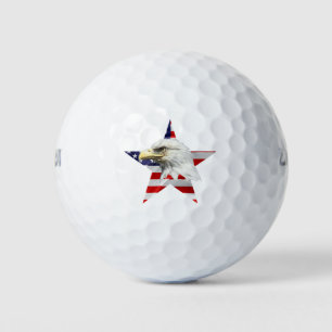 Balles De Golf Mignon Aigle, Drapeau Américain, Patriotique